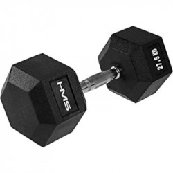 Hantel Hex Pro HMS 27.5 kg Caucho Negro