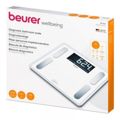 Báscula de Bioimpedancia Beurer Báscula Diagnóstica Hasta 200 kg 10 Parámetros Apagado Automático Pantalla LCD
