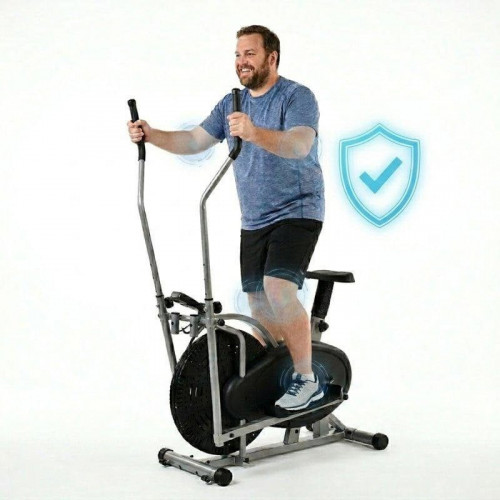 Bicicleta Elíptica Air Bike 2 En 1 Resistencia Aire Clover Fitness