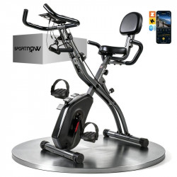 Sportnow Bicicleta Estática Plegable Con 8 Niveles Resistencia Bandas Bluetooth