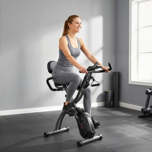 Sportnow Bicicleta Estática Plegable Con 8 Niveles Resistencia Bandas Bluetooth