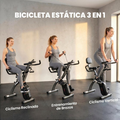 Sportnow Bicicleta Estática Plegable Con 8 Niveles Resistencia Bandas Bluetooth
