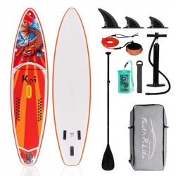 Tabla de paddle surf hinchable Funwater SUPFR01E 350x84x15 cm Roja