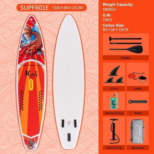 Tabla de paddle surf hinchable Funwater SUPFR01E 350x84x15 cm Roja