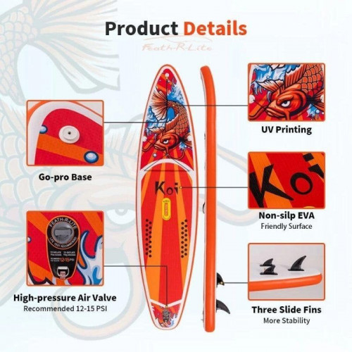 Tabla de paddle surf hinchable Funwater SUPFR01E 350x84x15 cm Roja