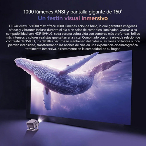 Blackview PV1000 Max 1080p Full HD 1000Lúmenes ANSI LCD LED VIDAA AI OS - Proyector