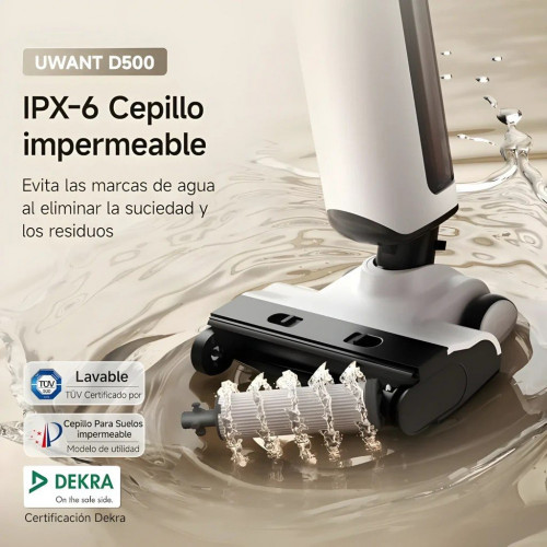 Aspiradora Fregadora Uwant D500 Seco y Húmedo Sin Cable 17000Pa 230W 30-59min