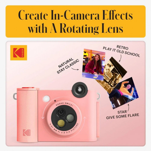 Cámara instantánea Kodak Smile+ 2x3 Zink Zero Ink 2x3 pulgadas 10MP