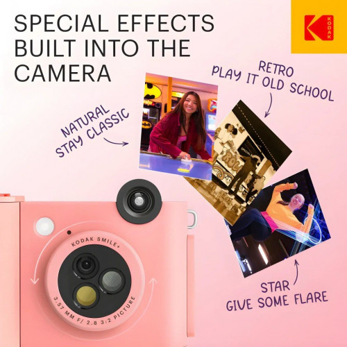 Cámara instantánea Kodak Smile+ 2x3 Zink Zero Ink 2x3 pulgadas 10MP