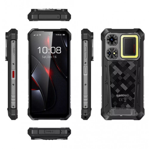 Lagenio Rhino 1 Pro 256GB Negro Altavoces duales 8GB de RAM Luz de camping