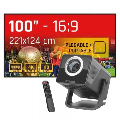 iggual Pack proyector 4K + lona proyección120