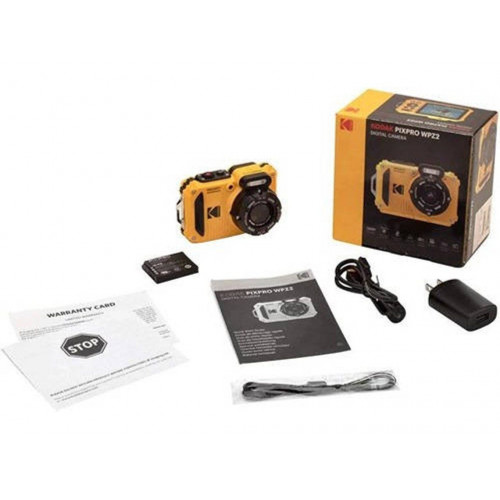Cámara compacta impermeable KODAK WPZ2 + SD 16 GB (Amarillo - 16 MP - ISO: 100  a 3200 - Zoom óptico: 4x)