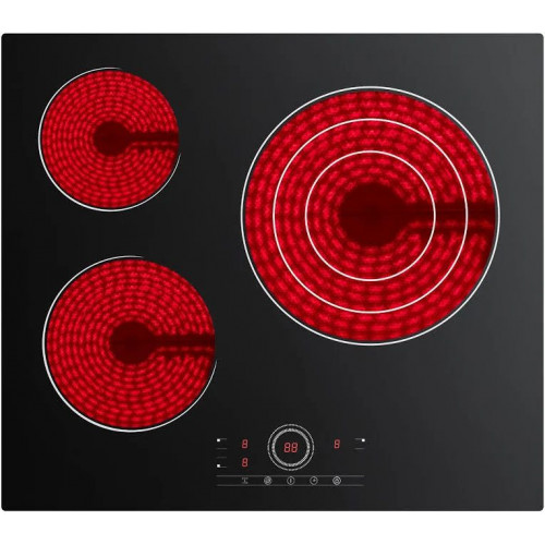 CDV Placa de vitrocerámica 3 Zonas 5700w 59cm Touch Control 9 Niveles