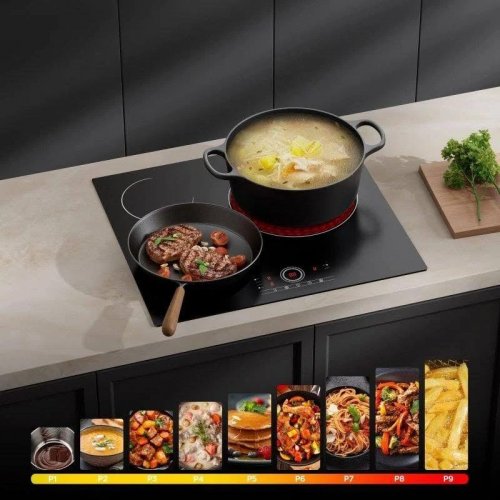 CDV Placa de vitrocerámica 3 Zonas 5700w 59cm Touch Control 9 Niveles