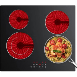 CDV Placa de Vitrocerámica 4 Zonas 59 cm 6400w Boost Control Táctil