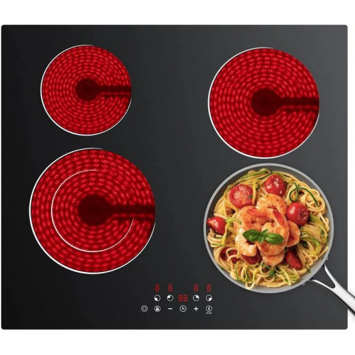 CDV Placa de Vitrocerámica 4 Zonas 59 cm 6400w Boost Control Táctil