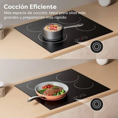 CDV Placa de Vitrocerámica 4 Zonas 59 cm 6400w Boost Control Táctil