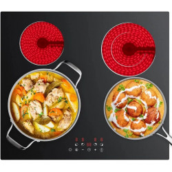 CDV Placa de Vitrocerámica 59 cm 4 Zonas 6600w Función Boost Control Táctil