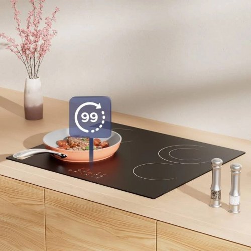 CDV Placa de Vitrocerámica 59 cm 4 Zonas 6600w Función Boost Control Táctil