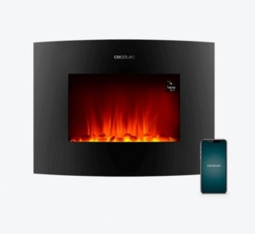 Cecotec 05813 - Chimenea Eléctrica ReadyWarm 2250 Curved Flames Connected 2000W WiFi Temporizador