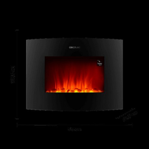 Cecotec 05813 - Chimenea Eléctrica ReadyWarm 2250 Curved Flames Connected 2000W WiFi Temporizador