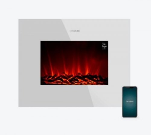 Cecotec 05828 - Chimenea Eléctrica ReadyWarm 2690 Flames Connected 2000W WiFi Blanca