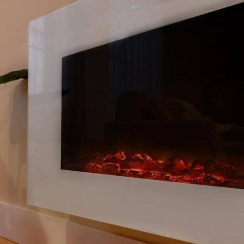 Cecotec 05828 - Chimenea Eléctrica ReadyWarm 2690 Flames Connected 2000W WiFi Blanca