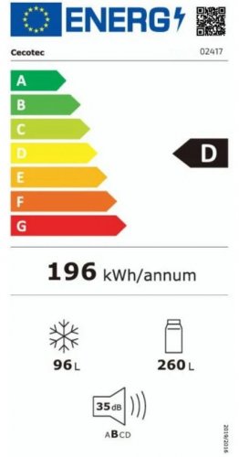 Cecotec Bolero CoolMarket Combi 356 White D Frigorífico Combi