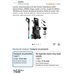 Cecotec Hidrolimpiadora HydroBoost 2400 AdvanceClean