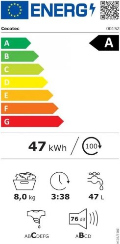 Cecotec lavadoras de 8 kg carga frontal Bolero Dresscode 8900 Inverter
