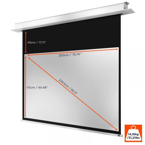 Celexon Professional Plus Pantalla de Proyección Eléctrica Empotrable 200x113cm