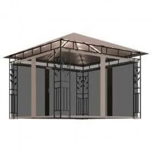 Cenador con Mosquitera gris 180 g/m² Vidaxl