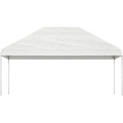 Cenador con techo polietileno Blanco 5,88x2,23x3,75 M Vidaxl