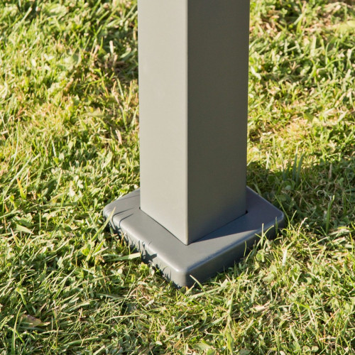 Cenador de acero con cubierta y cortinas NATERIAL Ysis de 399 x 300 cm gris