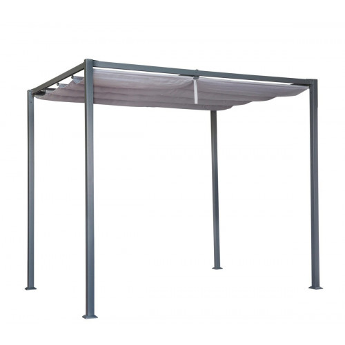 Cenador de aluminio con toldo NATERIAL Horali de 297 x 297 cm gris