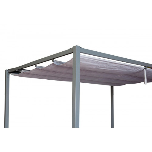 Cenador de aluminio con toldo NATERIAL Horali de 297 x 297 cm gris