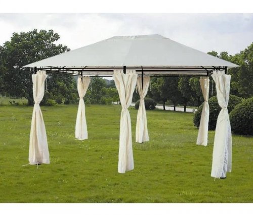 Cenador Jard 3X4 Mt Natuur Met Bei Con Cortinas Nt102958