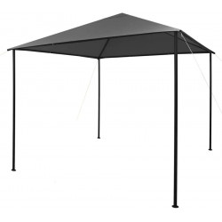 Cenador tela y acero gris antracita 180 g/m² 3x3 m