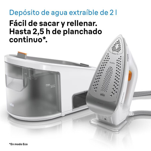 Centro de planchado Braun CareStyle 3 IS3132WH con depósito de agua de 2 L. Blanco