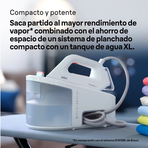 Centro de planchado Braun CareStyle 3 IS3132WH con depósito de agua de 2 L. Blanco