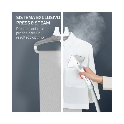 Centro de planchado vertical Rowenta Pro Style Care IS8470 con sistema Press & Steam Blanco / Plateado