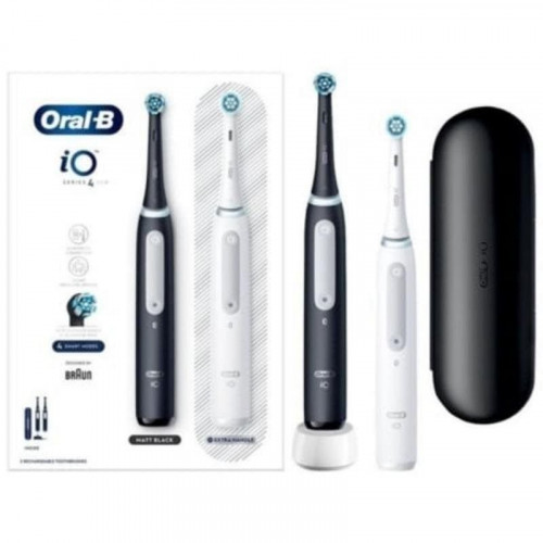 Cepillo de Dientes Oscilante Rotativo Braun Oral-B iO Series 4 Duo 6 Modos 2 Cabezales Sensor de Presión Temporizador Estuche