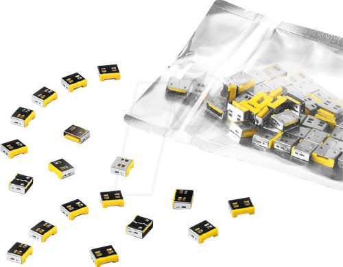 Cerradura de puerto, USB Tipo A, 100 piezas, amarillo