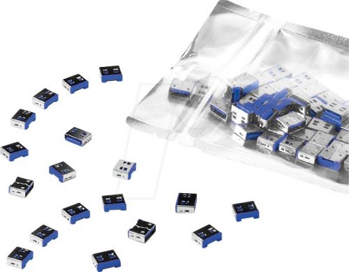 Cerradura de puerto, USB Tipo A, 100 piezas, azul oscuro
