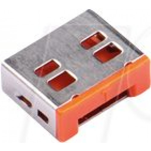 Cerradura de puerto, USB Tipo A, 100 piezas, naranja