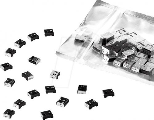 Cerradura de puerto, USB Tipo A, 100 piezas, negro