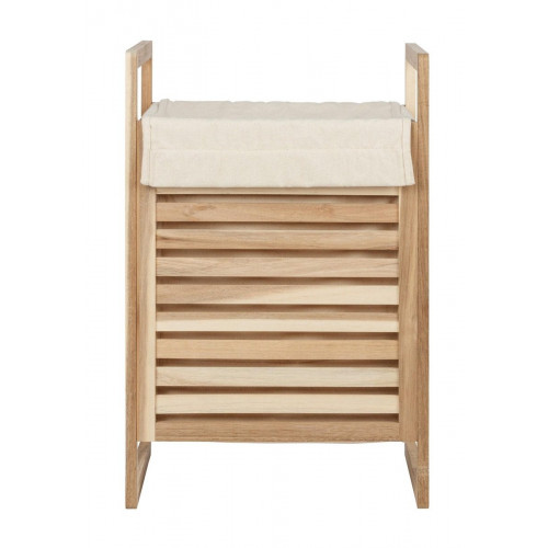 Cesto de ropa sucia con tapa Acina de madera beige y marrón 40 L