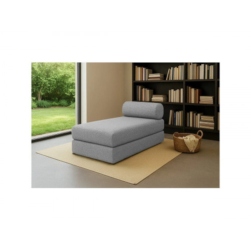 Chaise longue convertible de tweed gris