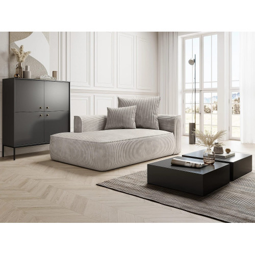 Chaise longue derecha de pana color beige PINETA