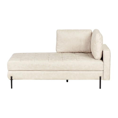 Chaise longue derecho REBAIS Piel sintética Beige claro